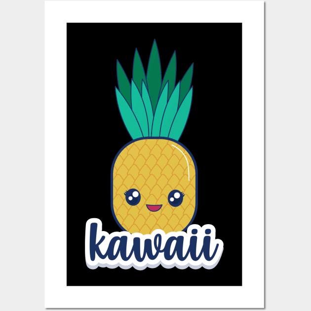 Cute Kawaii Fruit Pineapple Wall Art by Utopia Shop